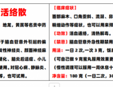 我们偏瘫活络散案例反馈